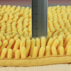 Cores sólidas microfibra esponja tapete longo pilha pé tapete absorvente chenille anti skid banho mat