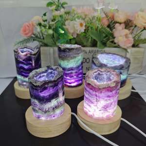 โคมไฟฟลูออไรต์ทรงกระบอกคุณภาพสูงจากโรงงาน ผลิตจากอัญมณีคริสตัลควอตซ์ธรรมชาติ สำหรับตกแต่งตามหลักฮวงจุ้ย - Product Image 5