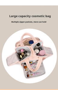 Bolsa de Maquillaje de Gran Capacidad para Mujer, Bolsa de Viaje Portátil para Artículos de Aseo, Organizador de Cosméticos con Cierre, Neceser - Product Image 3