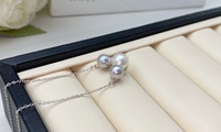 FEIRUN Collier superposé en forme de bouton de 7 et 8mm au design mignon Collier de perles d'eau douce naturelles simples