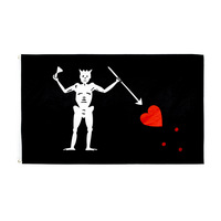 3x5ft Drapeau Pirate Personnalisé Jolly Roger Design Polyester Décoration Extérieure