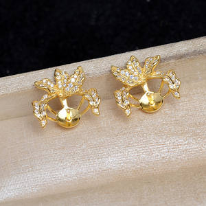 Aretes de Plata S925 con Diseño de Molino de Viento JG5965, Accesorios para Manualidades, Bolsa de Joyería con Perlas Cuadradas de 8-10 mm, Soporte Hueco Semiterminado - Product Image 2