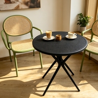 Table ronde d'extérieur en plastique imitation rotin, ensemble de 2 chaises, résistant aux intempéries, mobilier de patio, mesa pour balcon, jardin, cour