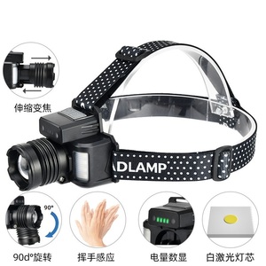 Lampe frontale étanche à induction Led Lumineux Portable de gros Puissant Type C <span class=keywords><strong>Zoom</strong></span> Rechargeable - Product Image 2