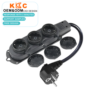 Regleta de Enchufes Compacta de 4 Tomas con Enchufe Europeo y Cubiertas Azules para Herramientas de Jardín - Product Image 2
