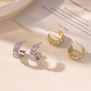 Boucles d'oreilles personnalisées en cuivre, design géométrique multicolore, collection automne 2025, origine Jinhua - Product Image 1