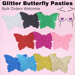 Cache-tétons sans couture pour femmes, autocollants papillon scintillants multicolores pour raves, cache-tétons sexy pour filles, autocollants pour poitrine - Product Image 1