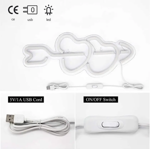 VENTES Flèche d'arc de Cupidon avec coeur Acrylique <span class=keywords><strong>Neon</strong></span> Light Usb Powered Custom Led Heart <span class=keywords><strong>Neon</strong></span> - Product Image 4