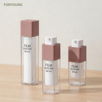 Flacon pompe airless carré torsadé pour sérum, emballage cosmétique sous vide, conteneur personnalisable en PP avec sérigraphie