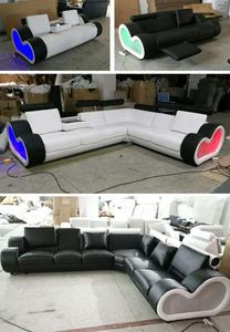 أريكة بتصميم جديد مع مسند ذراع مضاء بتقنية LED، أثاث أوروبي حديث مخصص من المصنع - Product Image 2