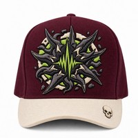 Casquette de baseball personnalisée avec broderie Old English, 5 panneaux, visière incurvée, style Dad Hat, streetwear urbain West Coast, vente en gros, faible MOQ