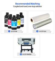 Autocollant de transfert d'étiquettes Uv DTF en métal imprimé en feuille transparente A3 A B à peler à froid industriel personnalisé Film Ab Pet pour imprimante Uv pour tasses