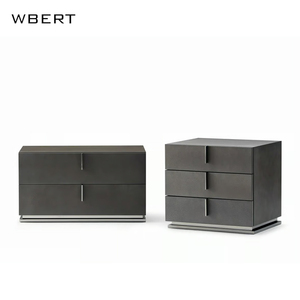 WBERT Armoire de chevet italienne minimaliste en bois massif Design simple et moderne pour chambre à coucher appartement ou hôtel - Product Image 1
