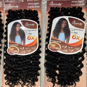 Extensiones de Cabello Sintético <span class=keywords><strong>GOGO</strong></span> de 30 Pulgadas, Paquetes de Cabello Sintético 6X para Tejer, Extensiones de Cabello de Fibra Sintética para Crochet, Rizado Individual - Product Image 4