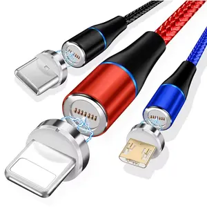 High quality 3 In 1 Mobile Phone Accessories Magnetic Charging Cable Usb Data Line Magnetic Micro Cable Power Cable For Phone