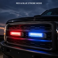 2 Stück COB LED Stroboskop-Lichtleiste 12/24V Notfall-Warnleuchte Grill-Blinklicht für LKW SUV 9 Blitzmodi 5 Farben IP43