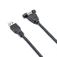 Kabel ekstensi konektor Wanita USB A 3.0 kustom Panel sekrup dudukan KE pria Transfer Data lebih cepat untuk komputer PC