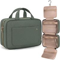 Trousse de Toilette de Voyage Portable Matelassée pour Femme, Organisateur de Maquillage Imperméable avec Poignée et Crochet