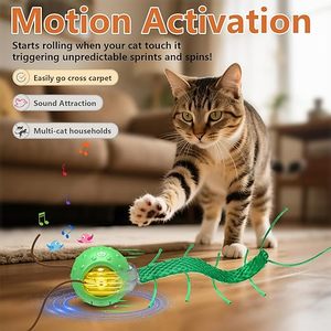 Jouets interactifs pour chats ennuyés avec mouvement de centipède qui gazouille, réveil, super moteur, balle pour chat sur <span class=keywords><strong>tapis</strong></span> - Product Image 3