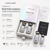 Boîte à tiroir rigide pour emballage de flacons de sérum de soin de la peau 3ml 10ml, avec autocollant holographique brillant personnalisé et étiquette privée
