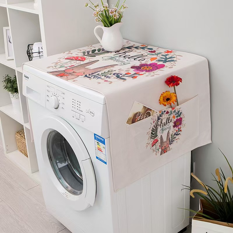 Custom Photo Washer Dryer Mat Topper Personalized Pet Face Non-Slip Laundry Top Protector