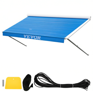Auvent rétractable manuel en aluminium de 18 pieds, fixation murale, pour camping-car, remorque, terrasse, protection solaire - Product Image 1
