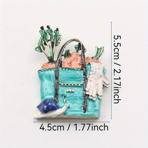 Broche de diseño creativo con forma de caracol, guantes, cesta de verduras y zanahoria, accesorio sencillo y de moda para mujer, regalo con personalidad - Product Image 4