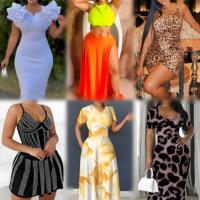 Liquidación de vestidos de mujer a bajo precio, inventario de estilos modernos y casuales para fiesta, estilos variados, envío aleatorio