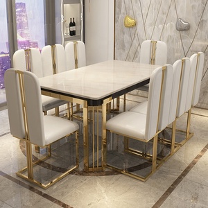 Set da Pranzo <span class=keywords><strong>Moderno</strong></span> GEDO da 6 Posti con <span class=keywords><strong>Tavolo</strong></span> in Vetro Temperato e <span class=keywords><strong>Sedie</strong></span> dal Design Semplice Arredamento in Metallo <span class=keywords><strong>per</strong></span> la Casa - Product Image 1