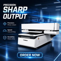 Versijet 60X90CM 3heads I3200 Printer UV Flatbed Hybrid Baru Tinta UV untuk Pencetakan Bahan Flat/Roll DTF