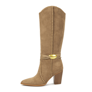 <span class=keywords><strong>Botas</strong></span> Vaqueras Modernas WETKISS para Mujer, <span class=keywords><strong>Botas</strong></span> Altas hasta la Rodilla <span class=keywords><strong>con</strong></span> Punta Puntiaguda y Tacón Alto, <span class=keywords><strong>con</strong></span> Correa de Hebilla Metálica, <span class=keywords><strong>Botas</strong></span> Largas Bohemias de Invierno - Product Image 2