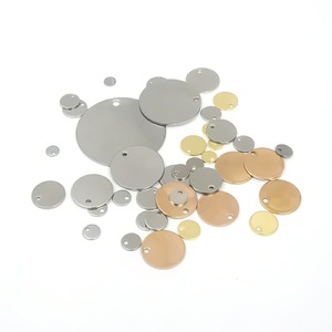 Stainless Steel Round Disc Pendant DIY Jewelry Accessories Smooth Gold Rose Gold <b>Small</b> Tag <b>Necklace</b> Bracelet Chain Component - Product Image 1