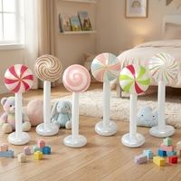 Panneau publicitaire gonflable de Noël en forme de sucette, motif macaron multicolore à rayures spirales, pour la décoration de scènes de vacances sur le thème des desserts