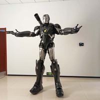 Rotes Roboter-EVA-Leuchtkostüm für Erwachsene Stelzenläufer Halloween-Outfit