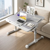 Table de lit réglable avec pieds pliables pour gagner de la place, idéale pour la lecture, la nourriture et le travail - Parfaite pour les études et le travail à distance