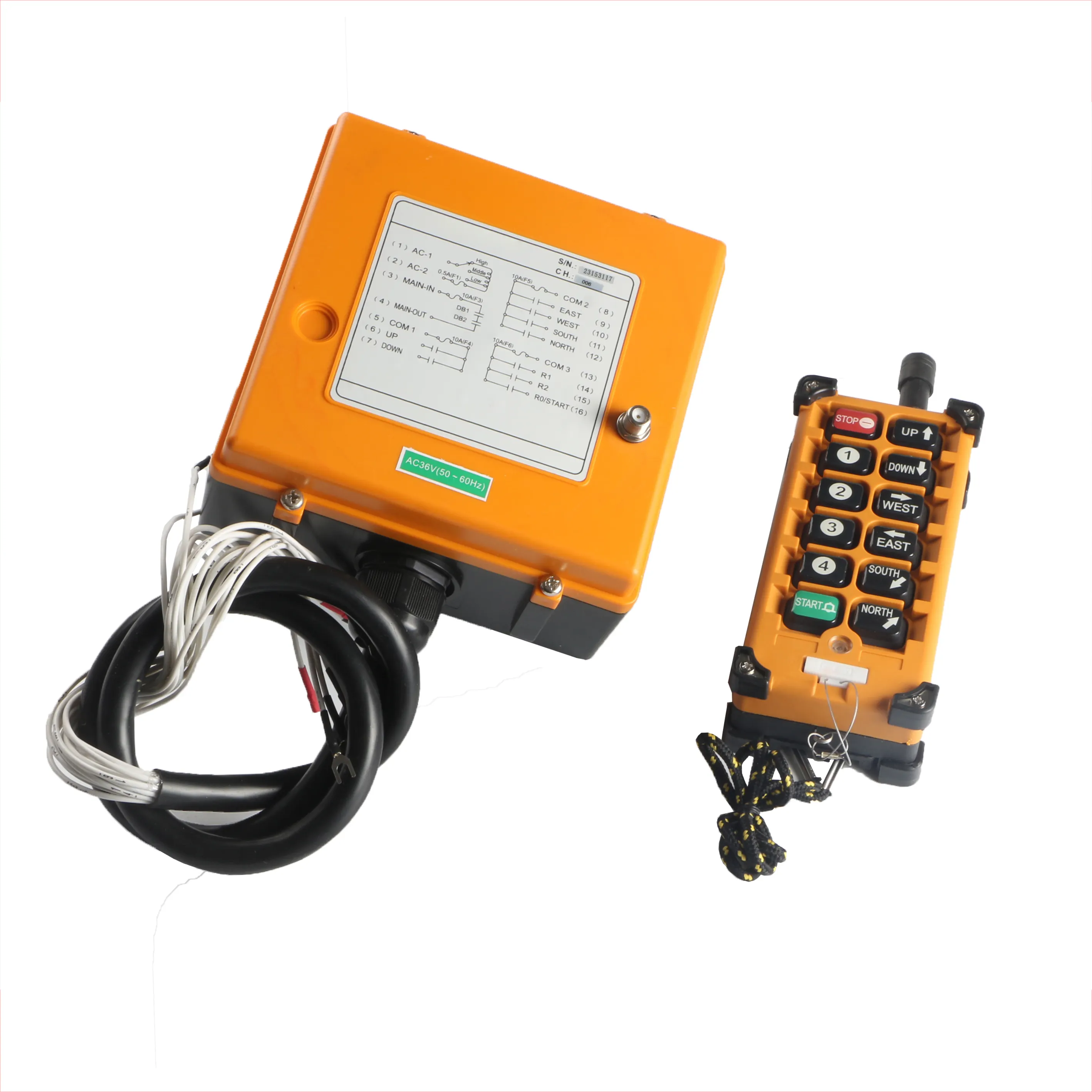 Iehc-mando a distancia inalámbrico para grúa, F23-A + +, resistente al agua, de una sola velocidad, industrial