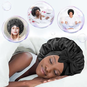 Gorro de satén nuevo al por mayor para mujer, banda ancha elástica, gorro de noche sedoso, pañuelo para el cabello, protector para la ducha - Product Image 6