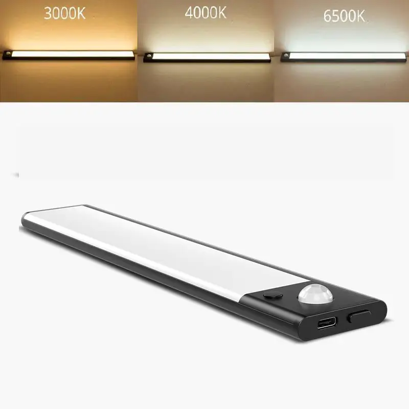 Indoor Pir Motion Sensor Led Nachtlampje Onder Kast Verlichting Usb Oplaadbare Closet Garderobe Licht Voor Keuken