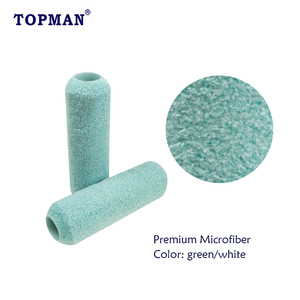 OEM Supported TOPMAN Industrial/DIY 9 Inch High Quality Product Made Of Premium White Green Long Pile Microfibre <strong>Paint</strong> <strong>Roller</strong> - Product Image 3