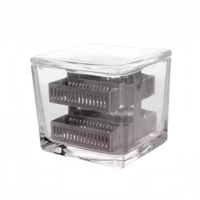Coplin Staining Jar Microscope Slide Glass Staining Jar with Lid Stainless Steel Rack Clear Slide Holder for Lab Medical Use