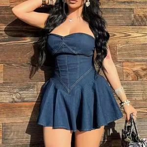 Vestido de Verano sin Tirantes de Alta Calidad, Sexy, con Hombros Descubiertos, Personalizado, Elegante, Sexy, de Algodón, Ajustado, para la Noche, para Mujer - Product Image 3