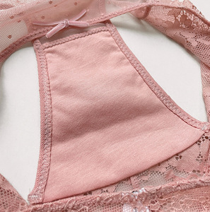 Culottes Bikini Femme Rose à Dentelle Florale en Maille Transparente Ultra-fines Respirantes Taille Moyenne – Vente en Gros OEM ODM - Product Image 6