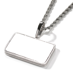 Joyería de moda de alta calidad de Hip Hop Iced Out 5A Zirconia cúbica nombre personalizado colgante rectangular regalos de cumpleaños para <span class=keywords><strong>novio</strong></span> - Product Image 5