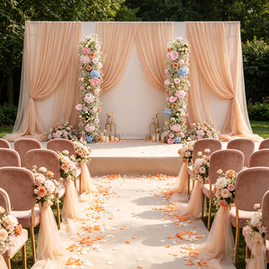 Arche de fleurs artificielles en soie DKB, très vendue, aspect naturel, arrangement floral artificiel pour décoration de toile de fond de mariage - Product Image 1