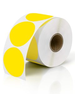 Etiquetas Adhesivas Chroma, Rollo de 500 Unidades, 2.5cm (1 Pulgada), Etiquetas de Papel con Puntos en Morado, <span class=keywords><strong>Azul</strong></span>, Naranja y Blanco con Efecto Holográfico - Product Image 3