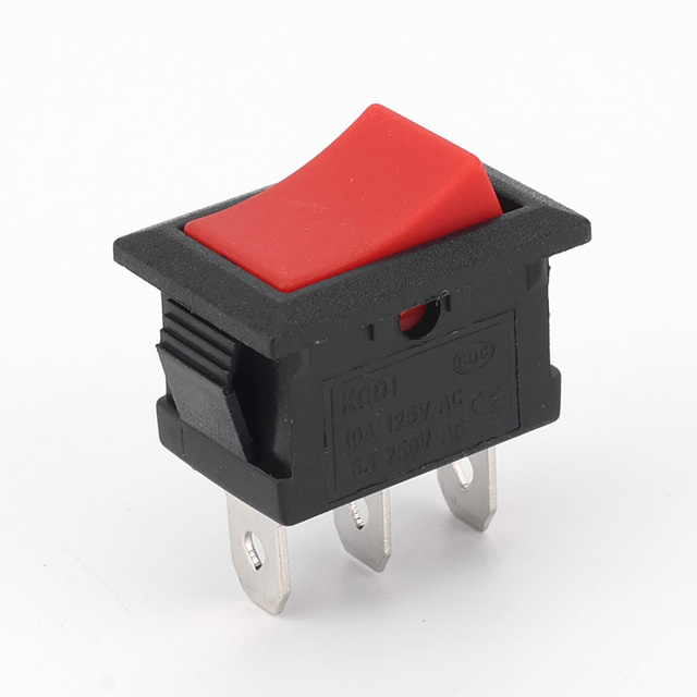 Kcd1 6A 250V on Off Appliances Power Switch 3 Pin Red Rocker Small Switch Custom Mini Button Toggle Rocker Power Micro Switch