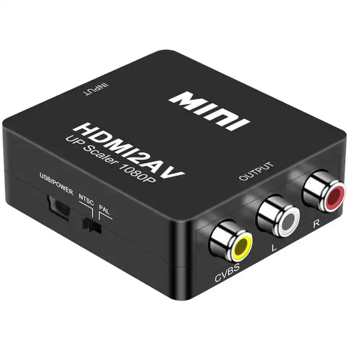 Penjualan laris 2023 adaptor Conberter CVBS HDMI2AV ukuran Mini 1080P HDMI ke RCA AV Video