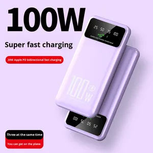 แบตสำรองชาร์จเร็วพิเศษ100W โลโก้ปรับแต่งได้ตามต้องการความจุ20000mAh ขนาดใหญ่จอแสดงผลดิจิตอล - Product Image 4