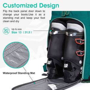 Mochila de viaje de muestra gratuita para mujer o hombre, bolsa para botas de esquí con espacio para casco, esquís y accesorios de snowboard, con capacidad de 50L - Product Image 4