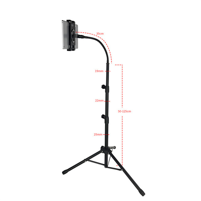 Hot Sale Gooseneck Tablet Tripod Stand 360 Rotation Floor Phone Holder for iPad Pro 12.9 4.7 Inch Live Streaming